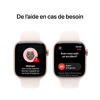 Apple Watch Series 10 (GPS + cellulaire) avec boîtier de mm en aluminium rose doré et bracelet sport rose tendre par Koodo - Moyen/Grand