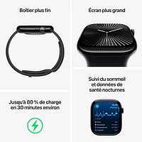 Apple Watch Series 10 (GPS + cellulaire) avec boîtier de 42 mm en titane naturel et bracelet gris pierre par Koodo - Moyen/Grand - Paiement Balance mensuel