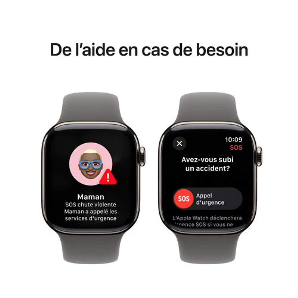 Apple Watch Series 10 (GPS + cellulaire) avec boîtier de 42 mm en titane naturel et bracelet gris pierre par Koodo - Moyen/Grand - Paiement Balance mensuel