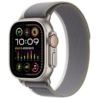 Apple Watch Ultra 2 (GPS + cellulaire) avec boîtier de 49 mm en titane et bracelet à rabat sentier vert gris par Koodo - Moyen/Grand 145-220 mm - Paiement Balance mensuel