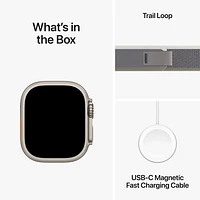 Apple Watch Ultra 2 (GPS + cellulaire) avec boîtier de 49 mm en titane et bracelet à rabat sentier vert gris par Koodo - Moyen/Grand 145-220 mm - Paiement Balance mensuel