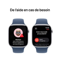 Koodo Apple Watch Series 10 (GPS + Cellular) 46mm Silver Aluminum Case with Denim Sport Band - Medium/Large - Monthly Tab Payment