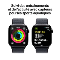 Koodo Apple Watch Series 10 (GPS + Cellular) 46mm Jet Black Aluminum Case with Ink Sport Loop - Monthly Tab Payment