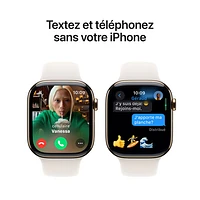 Apple Watch Series 10 (GPS + cellulaire) avec boîtier de mm en titane doré et bracelet sport comète par Koodo - Moyen/Grand