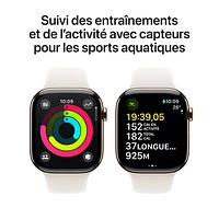 Apple Watch Series 10 (GPS + cellulaire) avec boîtier de mm en titane doré et bracelet sport comète par Koodo - Moyen/Grand