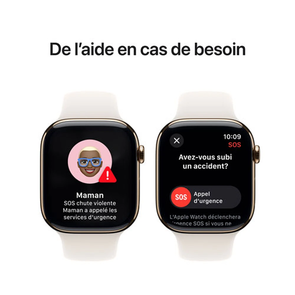 Apple Watch Series 10 (GPS + cellulaire) avec boîtier de mm en titane doré et bracelet sport comète par Koodo - Moyen/Grand