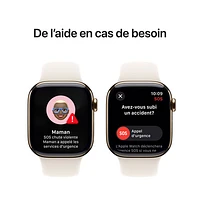 Koodo Apple Watch Series 10 (GPS + Cellular) 42mm Gold Titanium Case with Starlight Sport Band - Medium/Large - Monthly Tab Payment