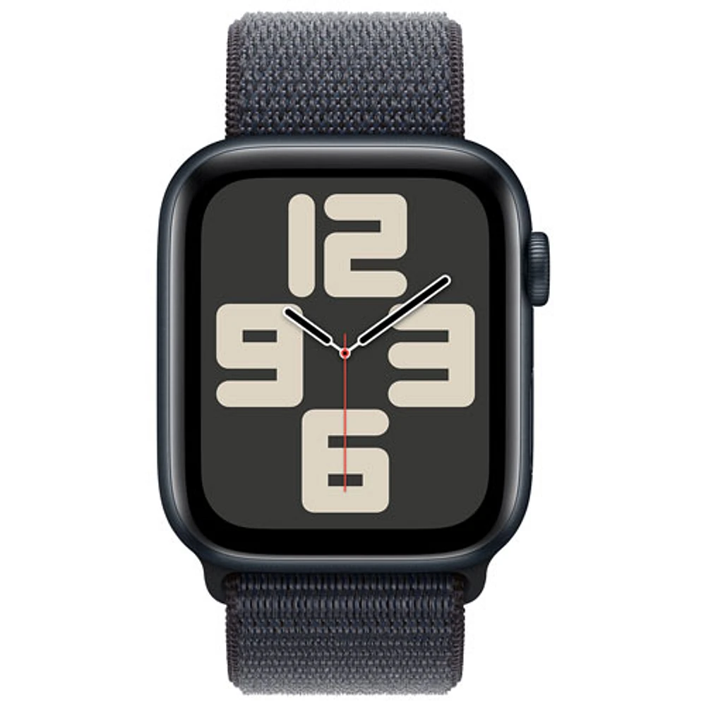 Apple Watch SE (GPS + cellulaire) avec boîtier de 44 mm en aluminium minuit et bracelet à rabat sport encre par Koodo - Paiement Balance mensuel