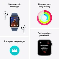 Apple Watch SE (GPS + cellulaire) avec boîtier de 44 mm en aluminium minuit et bracelet à rabat sport encre par Koodo - Paiement Balance mensuel