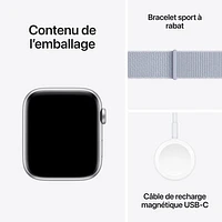 Koodo Apple Watch SE (GPS + Cellular) 44mm Silver Aluminum Case with Blue Cloud Sport Loop - Monthly Tab Payment