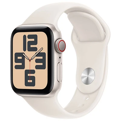Koodo Apple Watch SE (GPS + Cellular) 40mm Starlight Aluminum Case with Starlight Sport Band - Small/Medium - Monthly Tab Payment