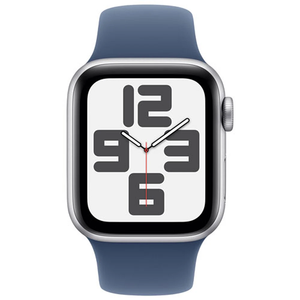 Koodo Apple Watch SE (GPS + Cellular) 40mm Silver Aluminum Case with Denim Sport Band - Small/Medium - Monthly Tab Payment
