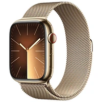 Koodo Apple Watch Series 9 (GPS + Cellular) 45mm Gold Stainless Steel Case with Gold Milanese Loop - Large - Monthly Tab Payment