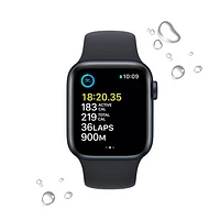 Apple Watch SE (GPS + cellulaire) avec boîtier de mm en aluminium minuit et bracelet sport minuit par Koodo (2022