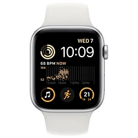 Koodo Apple Watch SE (GPS + Cellular) 44mm Silver Aluminum Case with White Sport Band (2022) - Monthly Tab Payment