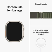 Apple Watch Ultra (GPS + cellulaire) avec boîtier de 49 mm en titane et bracelet alpin vert par Koodo - Moyen - Paiement Balance mensuel