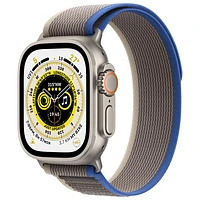 Koodo Apple Watch Ultra (GPS + Cellular) 49mm Titanium Case with Blue/Grey Trail Loop - /Medium