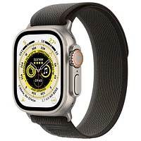 Apple Watch Ultra (GPS + cellulaire) avec boîtier de 49 mm en titane et bracelet à rabat Sentier noir/gris par Koodo - Petit/Moyen - Paiement Balance mensuel