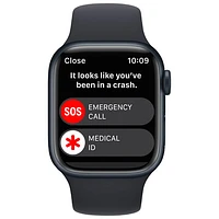 Apple Watch Series 8 (GPS + cellulaire) avec boîtier de 41 mm en aluminium minuit et bracelet sport minuit par Koodo - Petit/Moyen - Paiement Balance mensuel