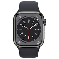 Koodo Apple Watch Series 8 (GPS + Cellular) 41mm Graphite Stainless Steel Case with Midnight Sport Band - Small/Medium - Monthly Tab Payment