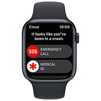 Apple Watch Series 8 (GPS + cellulaire) avec boîtier de 45 mm en aluminium minuit et bracelet sport minuit par Koodo - Moyen/Grand - Paiement Balance mensuel