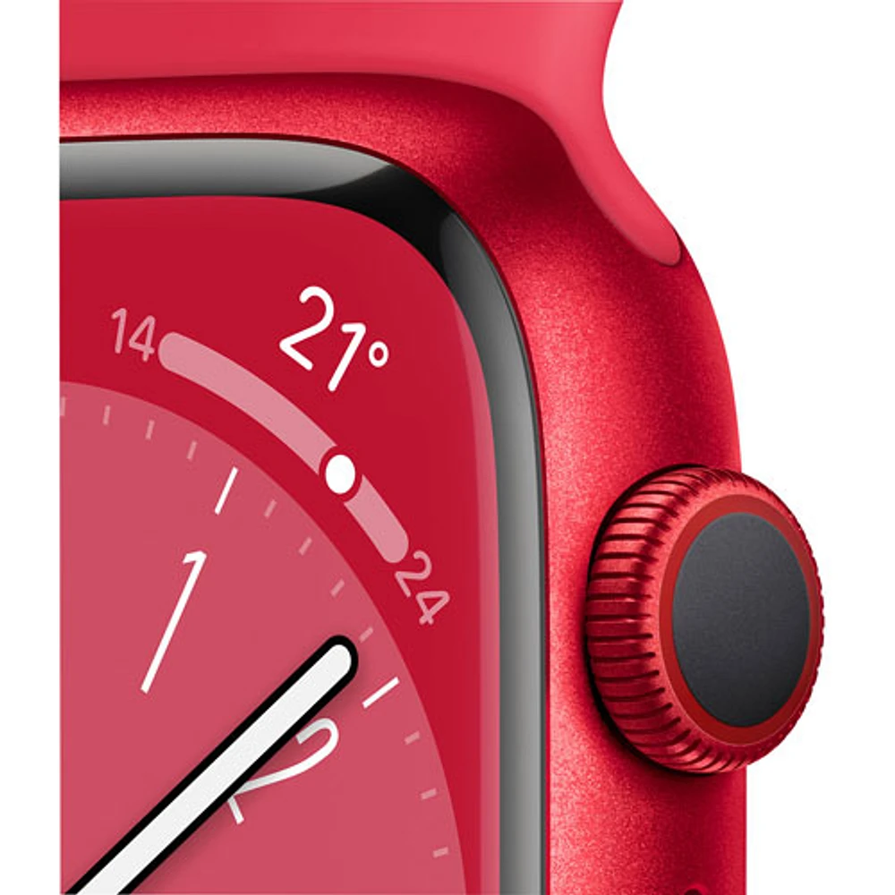 Koodo Apple Watch Series 8 (GPS + Cellular) 45mm (PRODUCT)RED Aluminum Case with (PRODUCT)RED Sport Band - Medium/Large - Monthly Tab Payment