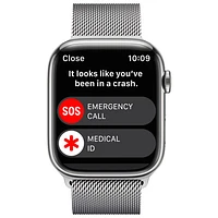 Koodo Apple Watch Series 8 (GPS + Cellular) 45mm Silver Stainless Steel Case with Silver Milanese Loop - Medium/Large - Monthly Tab Payment