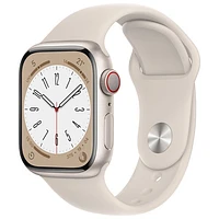 Koodo Apple Watch Series 8 (GPS + Cellular) 41mm Starlight Aluminum Case with Starlight Sport Band - Small/Medium - Monthly Tab Payment