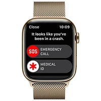 Koodo Apple Watch Series 8 (GPS + Cellular) 45mm Gold Stainless Steel Case with Gold Milanese Loop - Medium/Large - Monthly Tab Payment