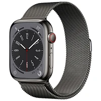 Koodo Apple Watch Series 8 (GPS + Cellular) 45mm Graphite Stainless Steel Case with Graphite Milanese Loop - Medium/Large - Monthly Tab Payment