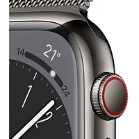 Koodo Apple Watch Series 8 (GPS + Cellular) 45mm Graphite Stainless Steel Case with Graphite Milanese Loop - Medium/Large - Monthly Tab Payment