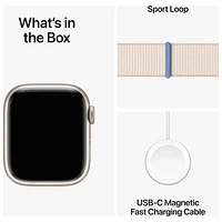 Koodo Apple Watch Series 9 (GPS + Cellular) 41mm Starlight Aluminium Case with Starlight Sport Loop - Small - Monthly Tab Payment