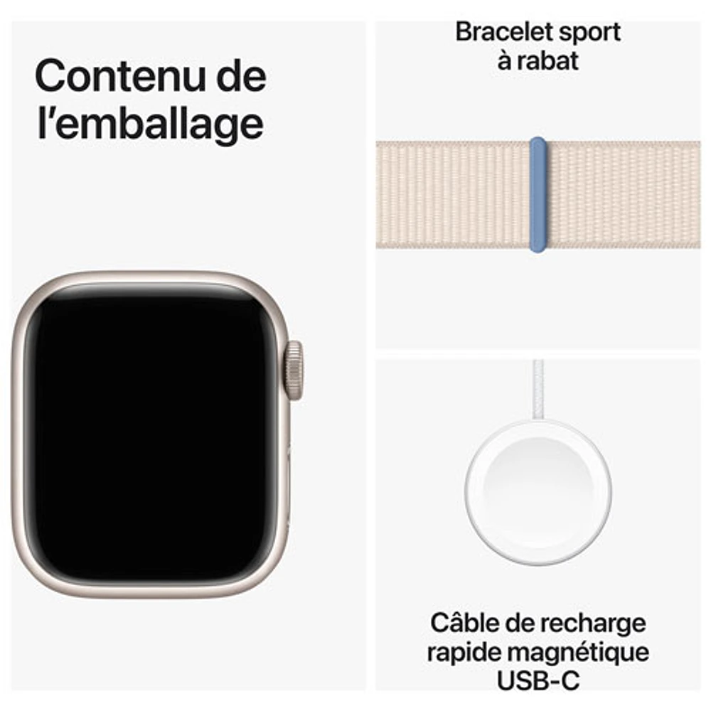 Koodo Apple Watch Series 9 (GPS + Cellular) 41mm Starlight Aluminium Case with Starlight Sport Loop - Small - Monthly Tab Payment