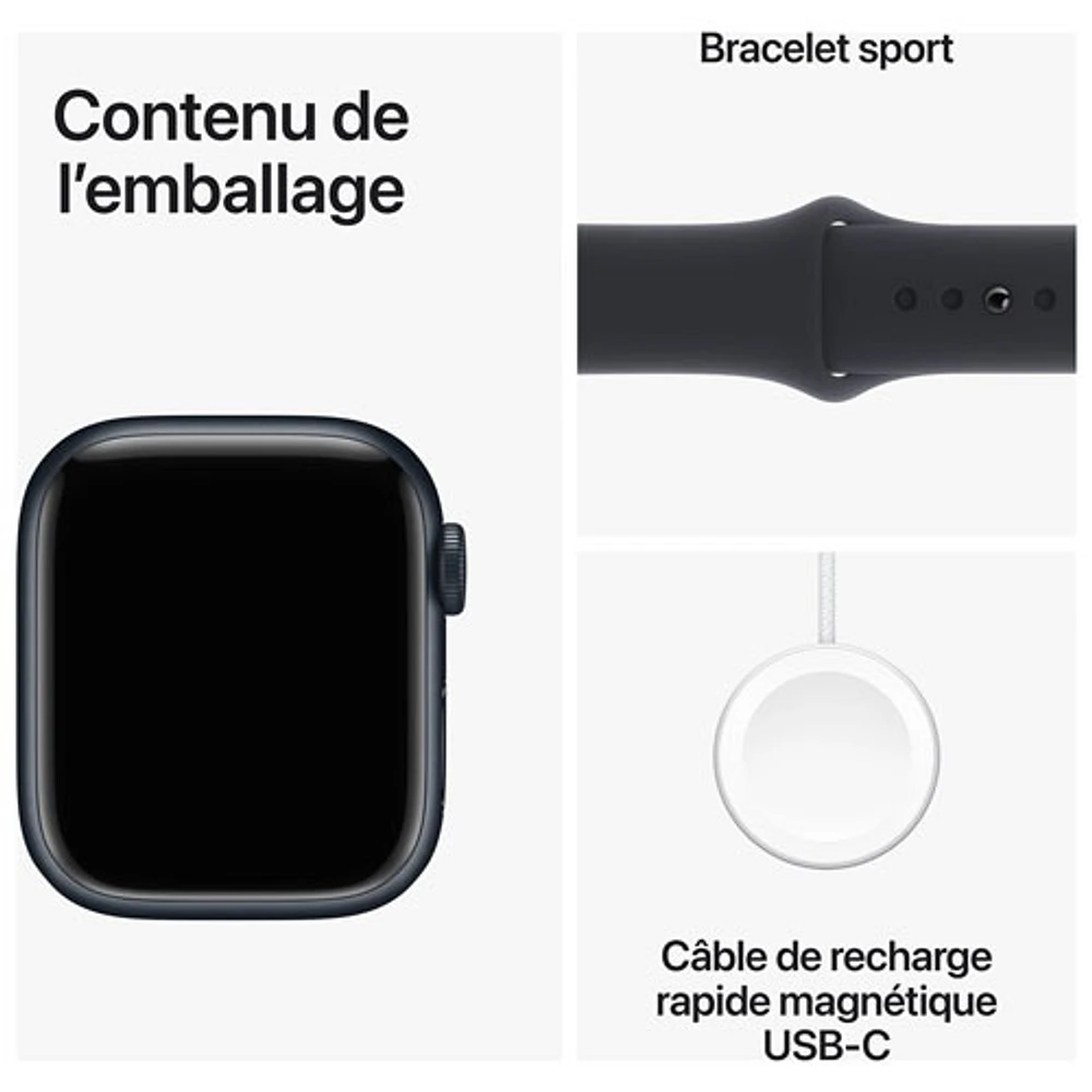 Koodo Apple Watch Series 9 (GPS + Cellular) 41mm Midnight Aluminium Case with Midnight Sport Band - Small / Medium 130-180mm - Monthly Tab Payment