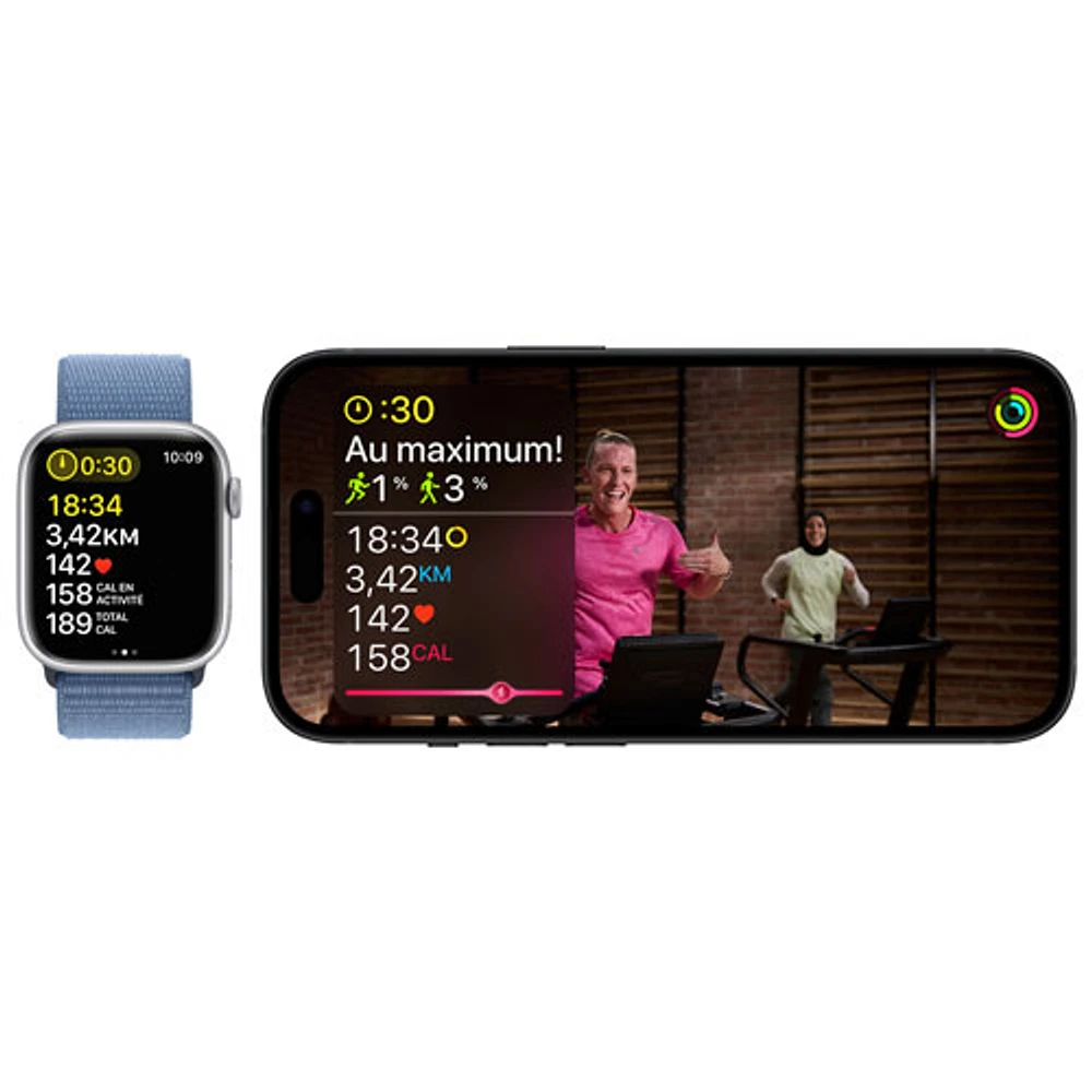 Apple Watch Series 9 (GPS + cellulaire) avec boîtier de 41 mm en aluminium minuit et bracelet sport minuit par Koodo - Petit - Paiement Balance mensuel