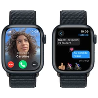 Apple Watch Series 9 (GPS + cellulaire) avec boîtier de 41 mm en aluminium minuit et bracelet sport minuit par Koodo - Petit - Paiement Balance mensuel