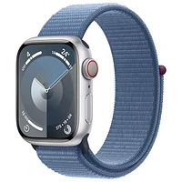 Koodo Apple Watch Series 9 (GPS + Cellular) 41mm Silver Aluminum Case with Winter Blue Sport Loop - Small - Monthly Tab Payment