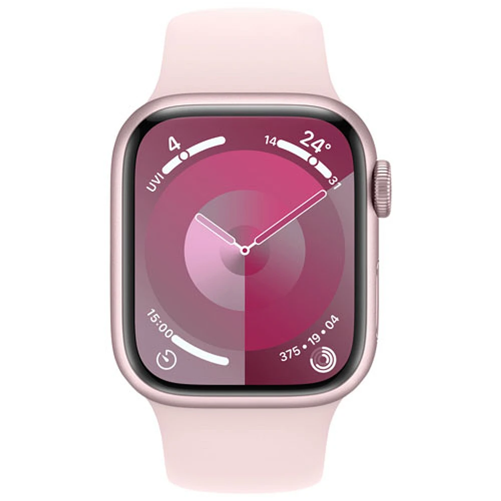 Koodo Apple Watch Series 9 (GPS + Cellular) 41mm Pink Aluminum Case with Light Pink Sport Band - Small / Medium 130-180mm - Monthly Tab Payment