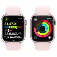 Koodo Apple Watch Series 9 (GPS + Cellular) 41mm Pink Aluminum Case with Light Pink Sport Band - Small / Medium 130-180mm - Monthly Tab Payment