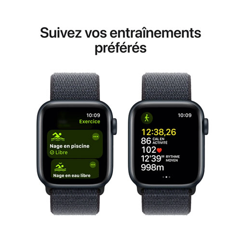 Apple Watch SE (GPS + cellulaire) avec boîtier de 40 mm en aluminium minuit et bracelet sport encre par Koodo - Paiement Balance mensuel