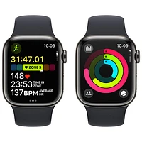 Koodo Apple Watch Series 9 (GPS + Cellular) 41mm Graphite Stainless Steel Case with Midnight Sport Band - Small / Medium 130-180mm - Monthly Tab Payment