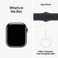 Koodo Apple Watch Series 9 (GPS + Cellular) 41mm Graphite Stainless Steel Case with Midnight Sport Band - Small / Medium 130-180mm - Monthly Tab Payment