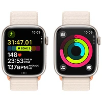 Koodo Apple Watch Series 9 (GPS + Cellular) 45mm Starlight Aluminium Case with Starlight Sport Loop - Small - Monthly Tab Payment