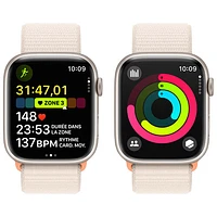 Koodo Apple Watch Series 9 (GPS + Cellular) 45mm Starlight Aluminium Case with Starlight Sport Loop - Small - Monthly Tab Payment