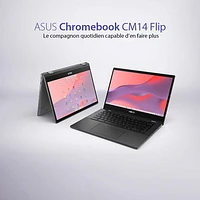 ASUS CM14 Flip 14" Touchscreen 2-in-1 Chromebook - Gravity Grey (MediaTek Kompanio 520/8GB RAM/128GB SSD)