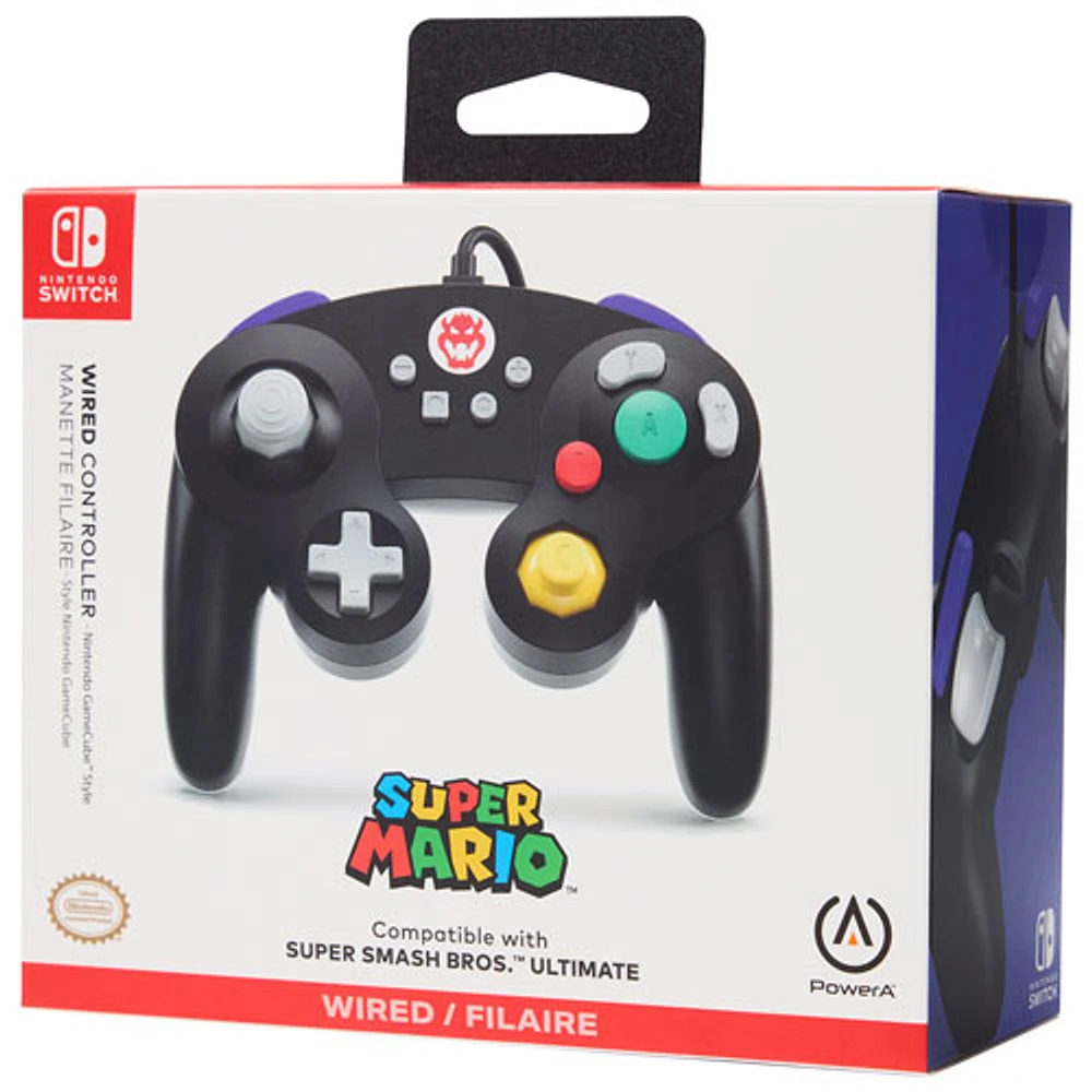 Manette avec fil de style GameCube de PowerA pour Nintendo Switch - Bowser