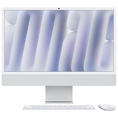 iMac de 24 po d'Apple (automne 2024) - Argenté (puce M4 d'Apple/processeur graphique coeurs/RAM 24 Go/SSD Go