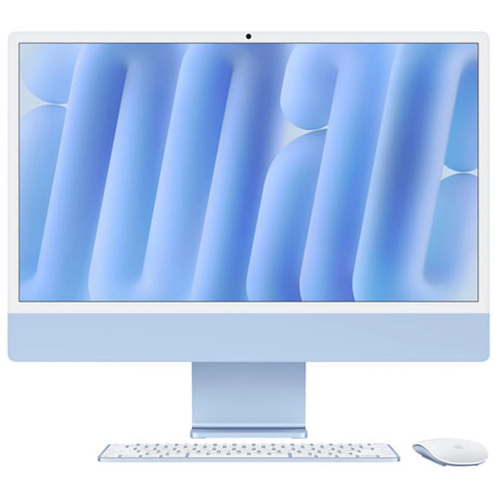 iMac de 24 po d'Apple (automne 2024) - Bleu (puce M4 d'Apple/processeur graphique coeurs/RAM 24 Go/SSD Go