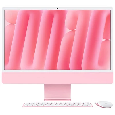 iMac de 24 po d'Apple (automne 2024) - Rose (puce M4 d'Apple/processeur graphique 10 coeurs/RAM 24 Go/SSD 512 Go