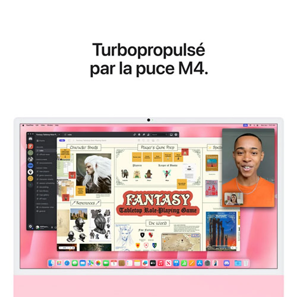 iMac de 24 po d'Apple (automne 2024) - Rose (puce M4 d'Apple/processeur graphique 10 coeurs/RAM 24 Go/SSD 512 Go